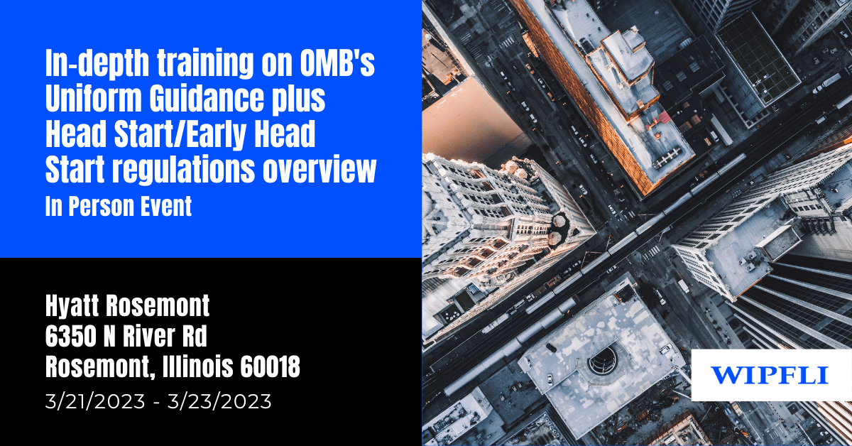 Indepth training on OMB's Uniform Guidance plus Head Start