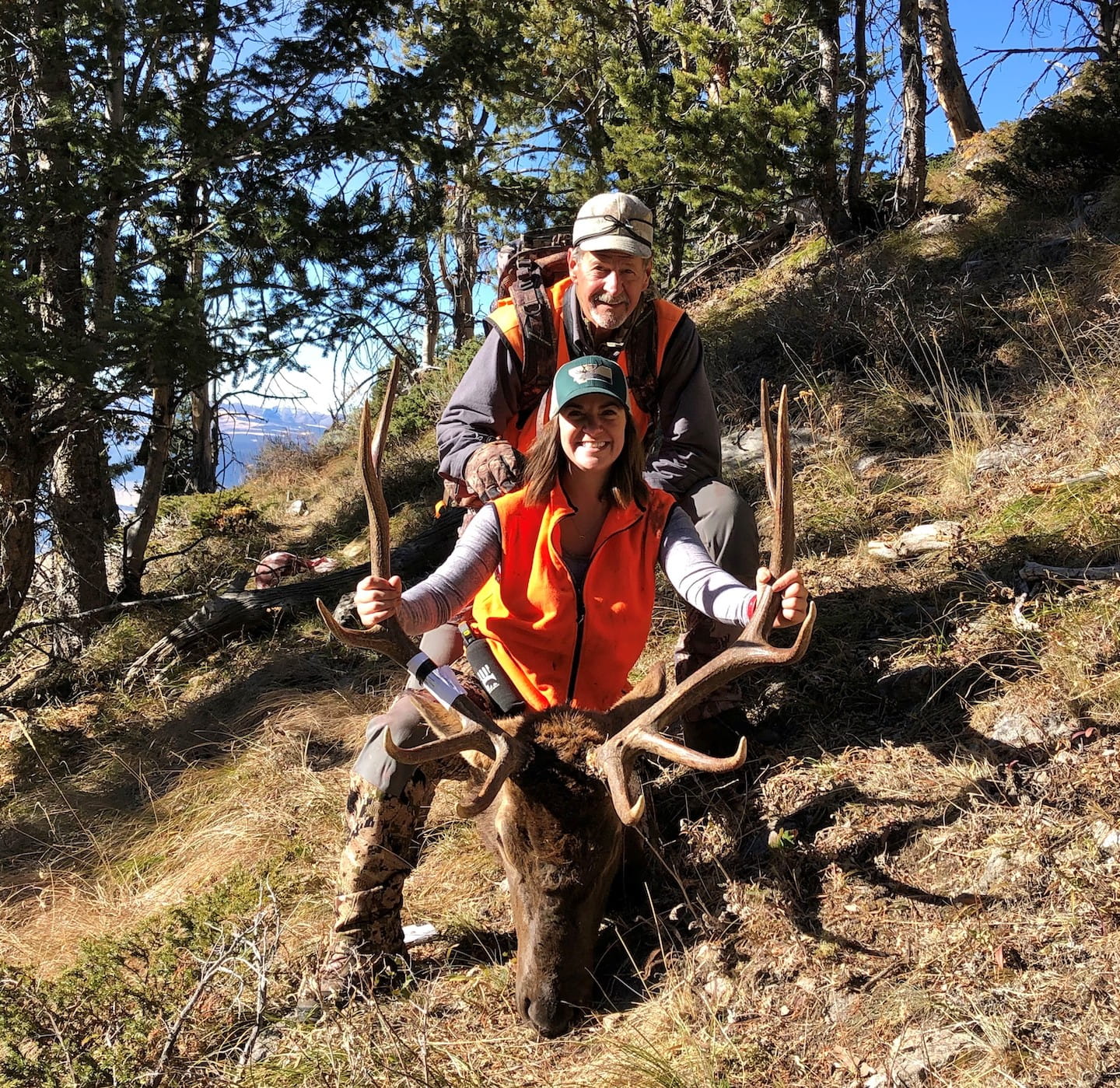 Rachel and her regular hunting partner, her dad Phil.