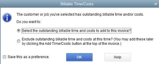 Billable Time/Costs in QuickBooks