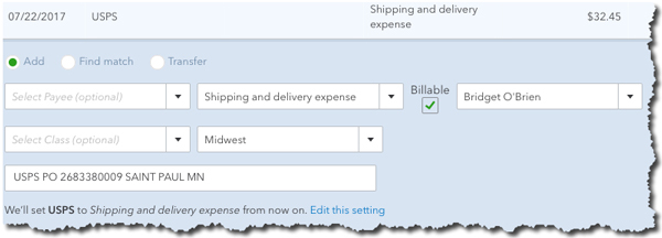 defining transactions in QuickBooks Online in greater detail