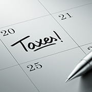 calendar showing taxes due
