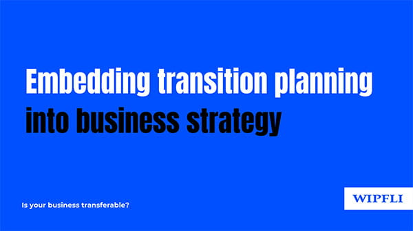 Embedding transition planning into business strategy