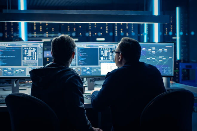 people at a computer