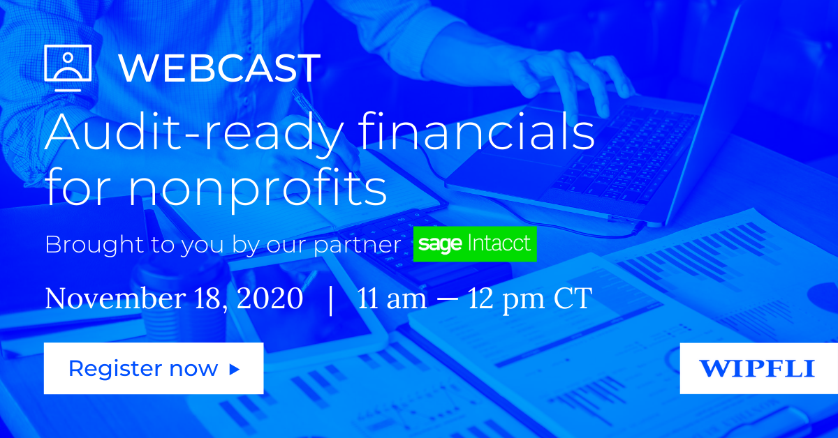 inar Sage Intacct Auditready financials for nonprofits Wipfli
