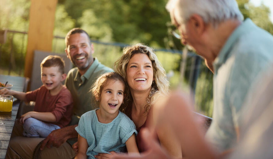 laughing faces in the picture