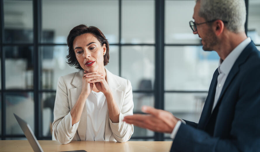 The image captures a moment of thoughtful engagement.