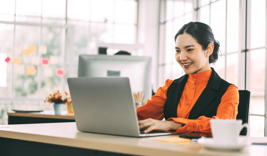 Portrait of office working business asian elegant woman. 