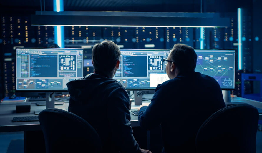 Two Professional IT Programers Discussing