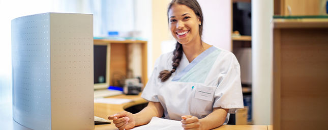 healthcare worker smiling