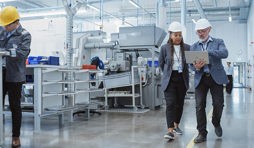 group of factory workers