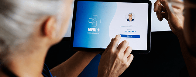 patient using a digital medical chart