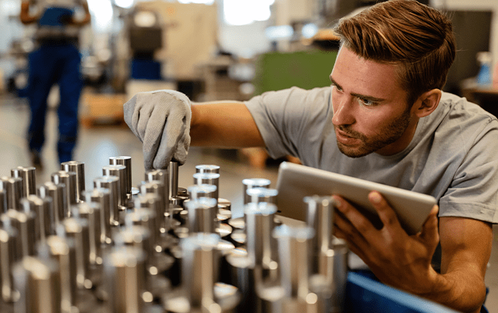 man working with a tablet
